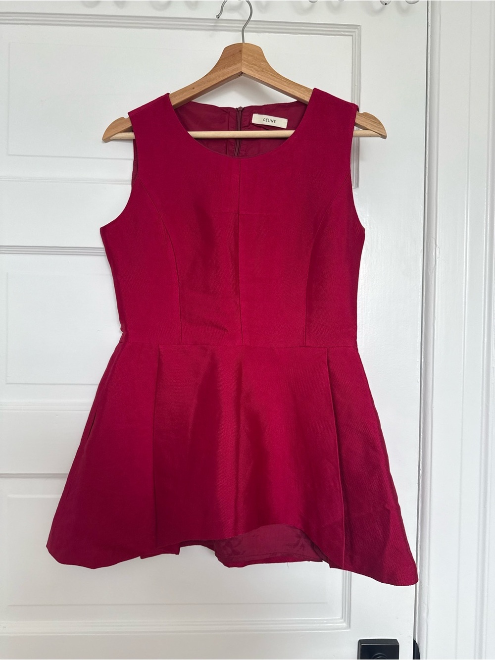 Celine Phoebe Philo Fuchsia Sleeveless Fit-and-Flare Dress